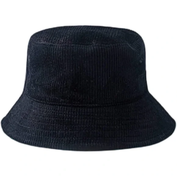 Black Corduroy Unisex Bucket Hat - Picture 4 of 5